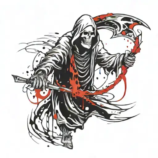 The Grim Reaper Grinning