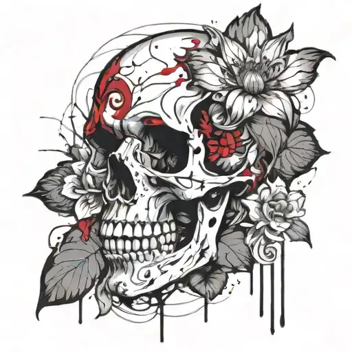 Skull With Lotus