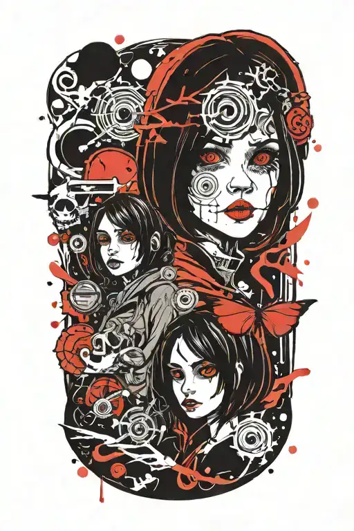 Coraline Half Sleeve Design Without Faces As Part Of The Design