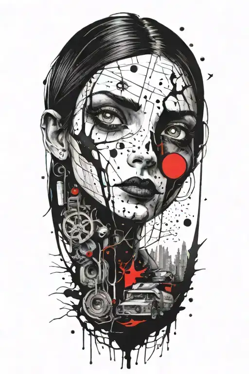 Creepy Coraline Inspired Wilderness Half Sleeve Tattoo Featuring Needles