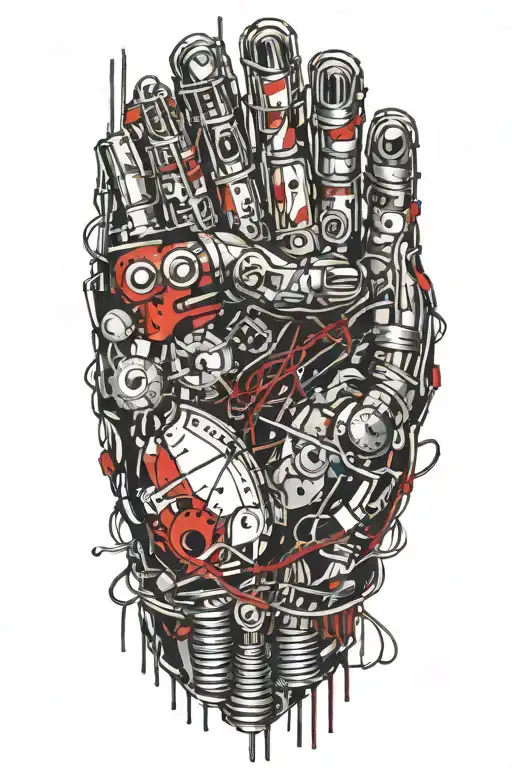 Metal Hand With Sewing Needles And Thread