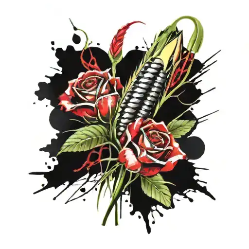 Rose And Ear Of Corn