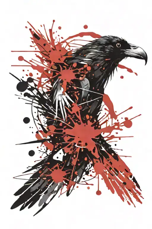 Ink Splatter Raven