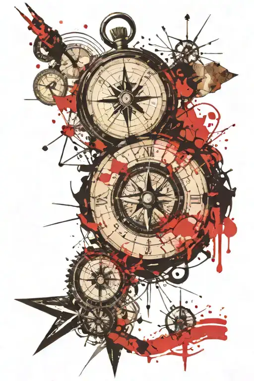 Compass With Vintage Map