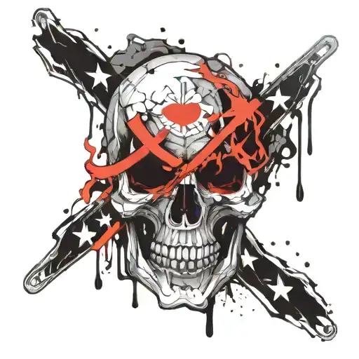 Skull And Crossbones Flag Flying
