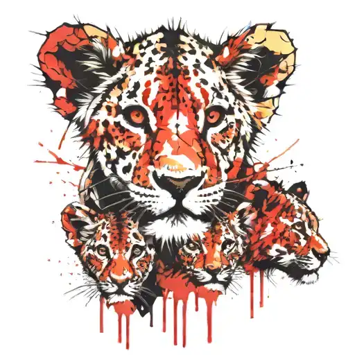 3 Lion Cubs Face Only