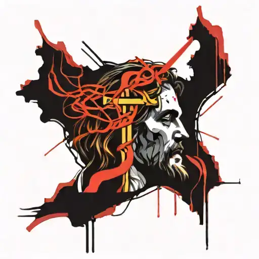 Jesus Rose Intertwined Symbolizing The Client's Love