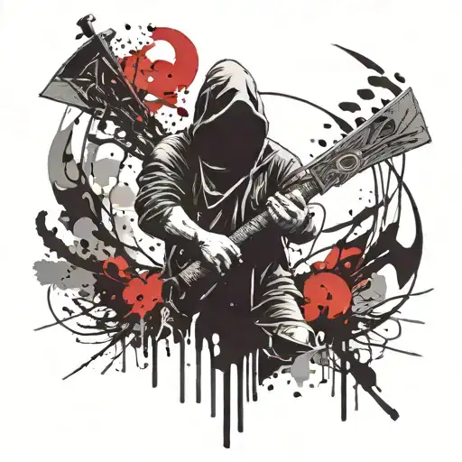 Hooded Warrior Wielding A Axe