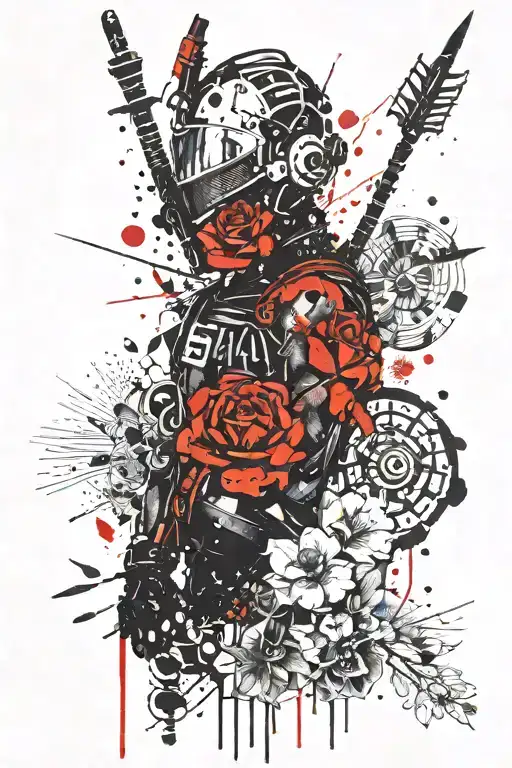 Spartain Warrior With Floral