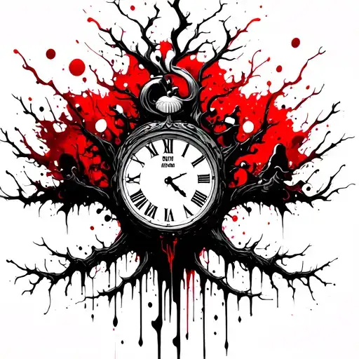 Tree Of Life With Clock Melting