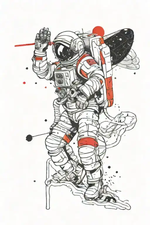 Astronaut Lost In Space Looking At Stars