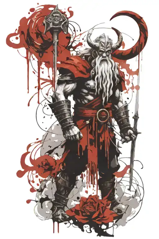 Norse Frost Giant With Ice Sword