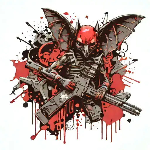 Drug Addict Bat With Rifles And Army