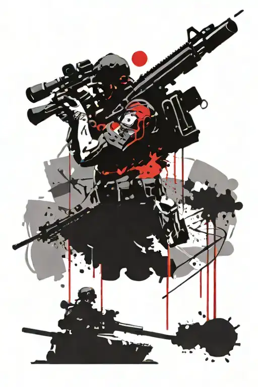 Military Tattoo Representing Sniper Kills
