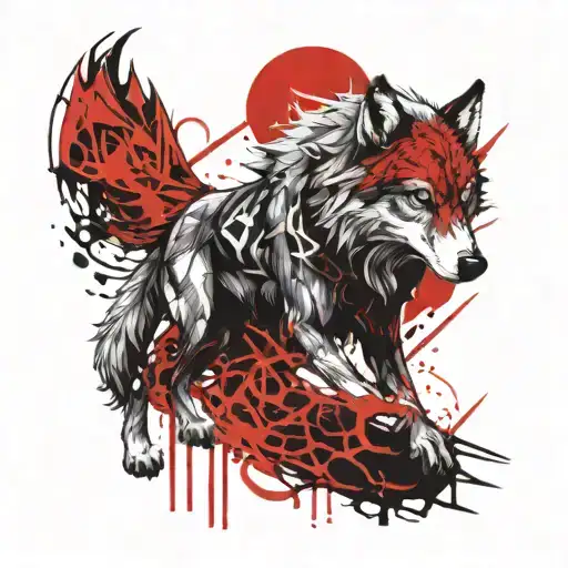 Norse Wolf Fenris In Chains