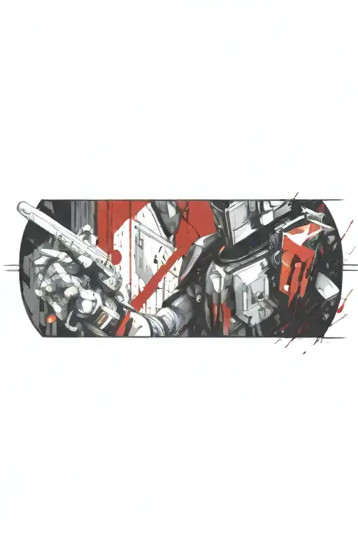 Intricate Mech Warrior Wielding A Sword