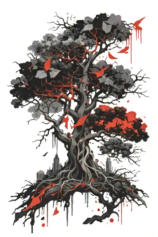 Yggdrasil Tree Dieing Half Of The Tree