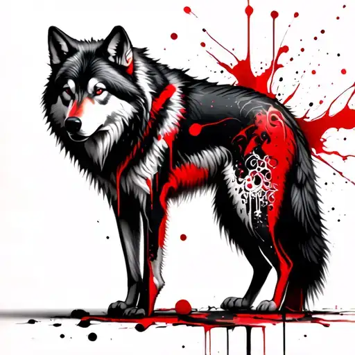 Whole Wolf Body With Feet And Tail Fading In Shadows