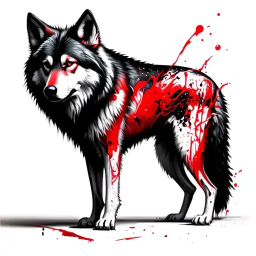 Whole Wolf Body With Feet And Tail Fading In Shadows