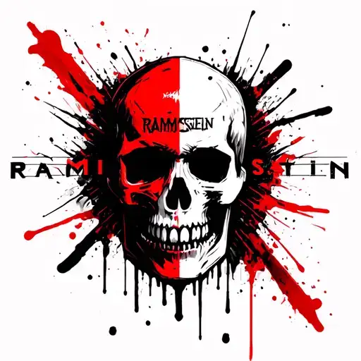 Rammstein Logo Incorporated Into The Design Featuring Skull
