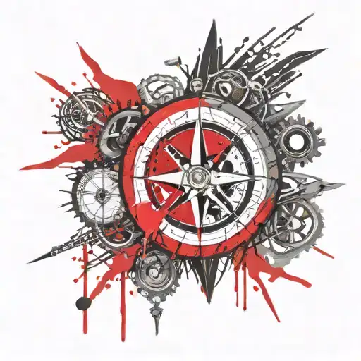 Compass With Motorcycle Chains