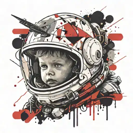 Little Boy Wearing Space Helmet