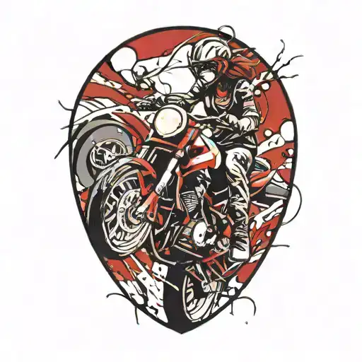 Woman Riding Motorcycle Speeding Along