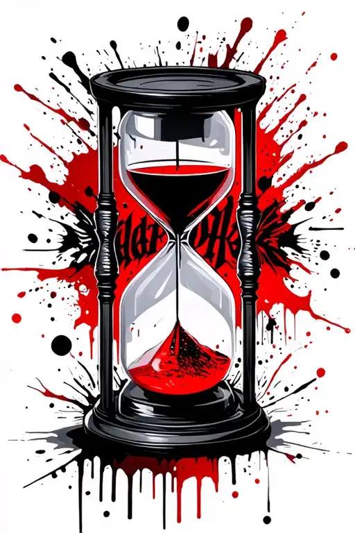 Hourglass And The Inscription