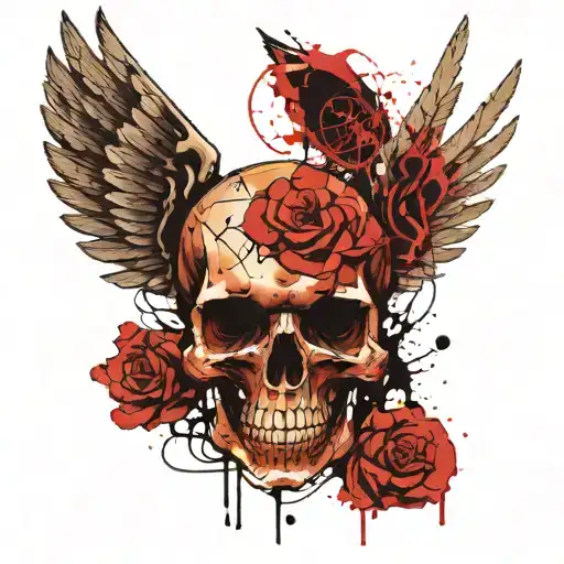 Winged Skull With Text