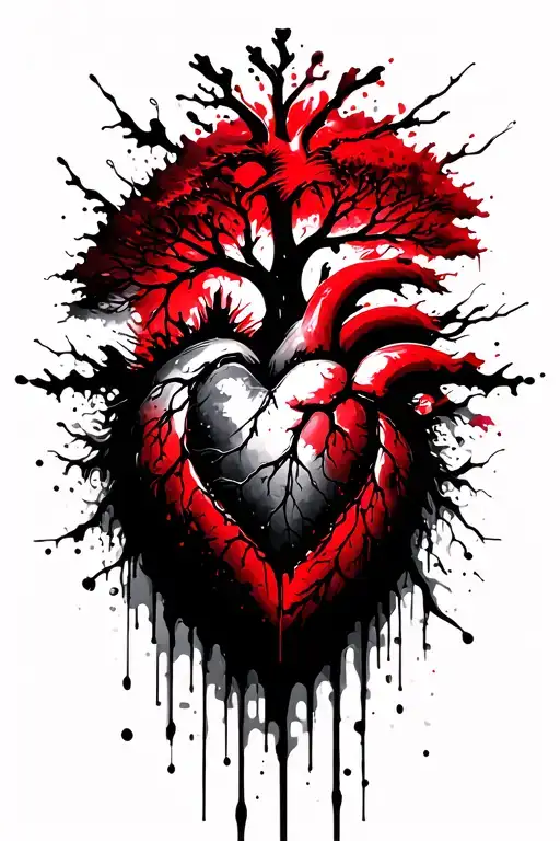 Spiritual Tree Growing Out Of Small Open Heart