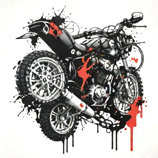 Compass In The Middle Of A Motorcycle Gear With Motorcycle Chains Around It