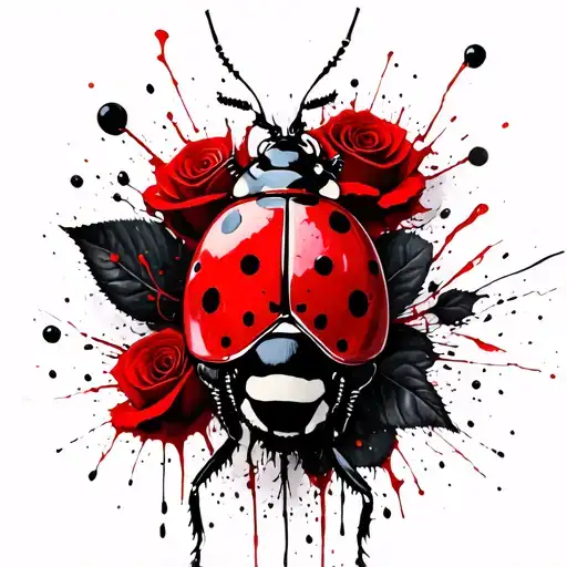 Coccinelle And Rose Surrounded