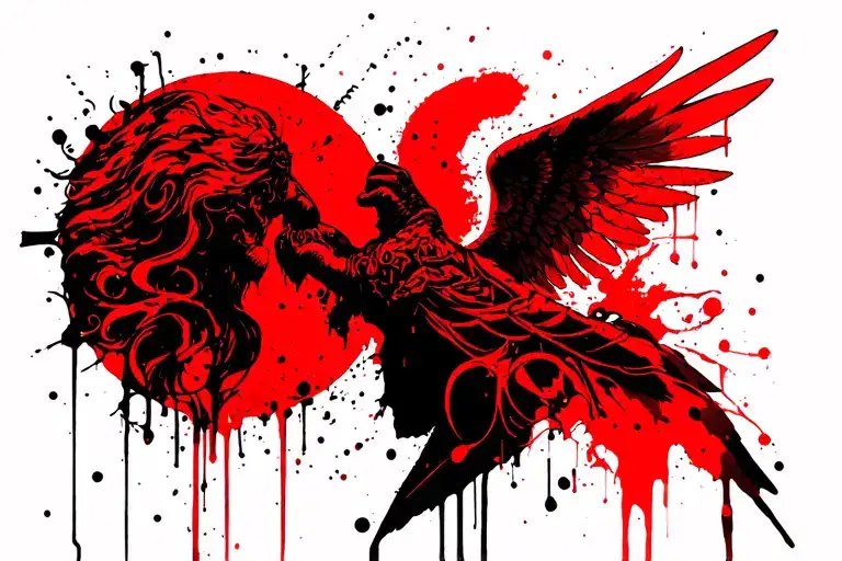 Mens Neck Tattoo Biblical Angel Cancer Zodiac Sign