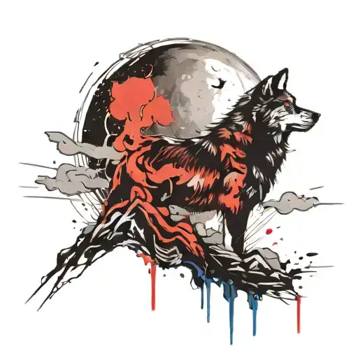 A Wolf Howling At The Moon While Standing On A Rocky Cliff