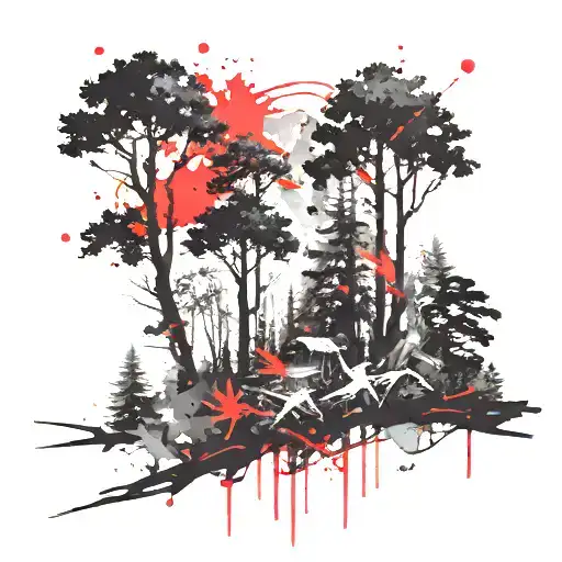 Forest With Negative Space
