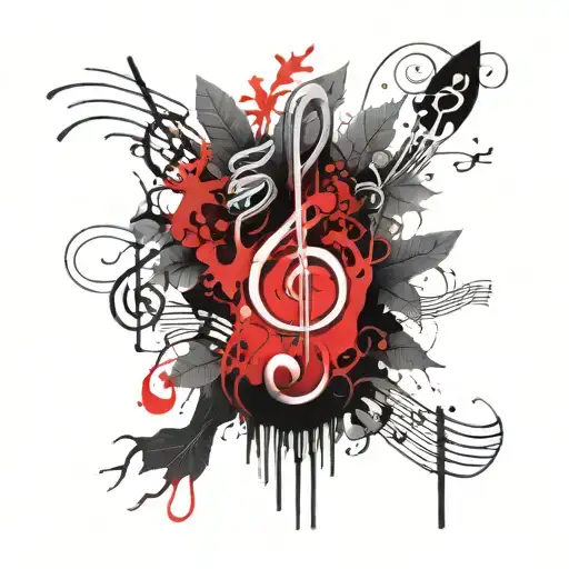 Trees With Music Notes And Treble Clef