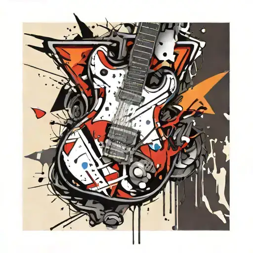 Superman Logo With A Guitar