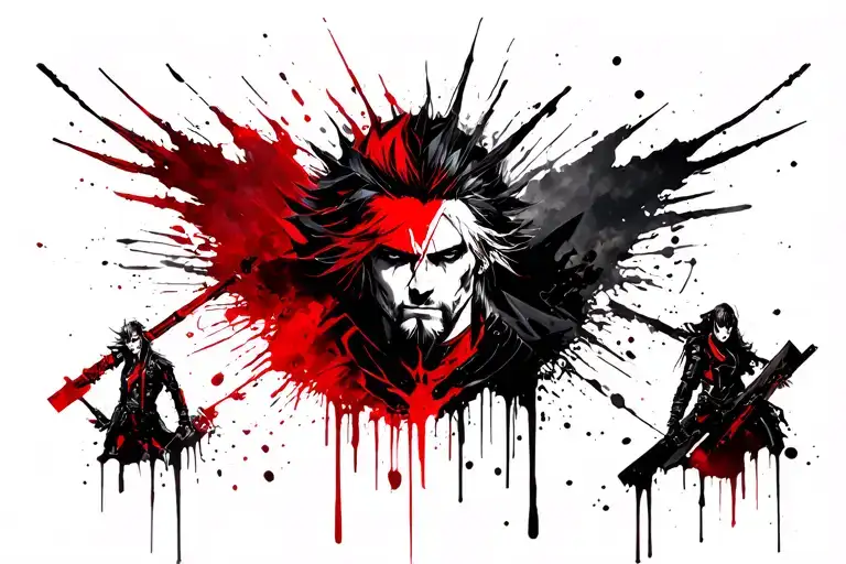 Cloud From Final Fantasy 7 And Terra From Final Fantasy 6 With Allen Walker From D Gray Man