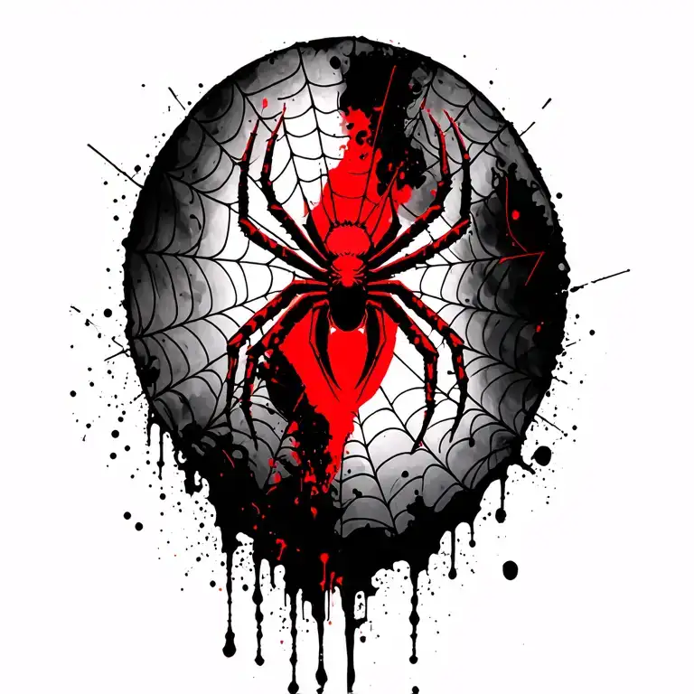 Spiderweb And Blackwidow Spider