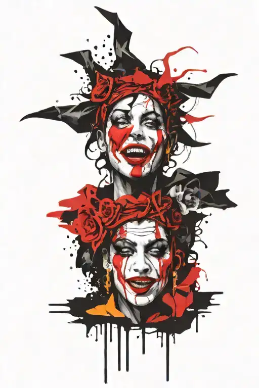 Abstract Face Of Crying Jester