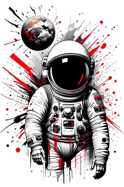 Space Time Destruction Astronaut Planet