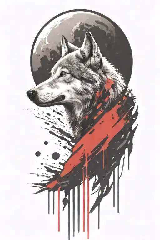 Howling Wolf With Space Theme