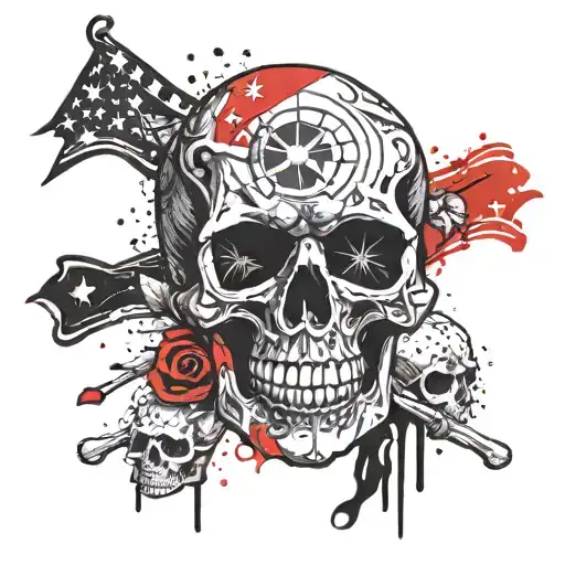 Skull And Bones Flag Day Of The Dead