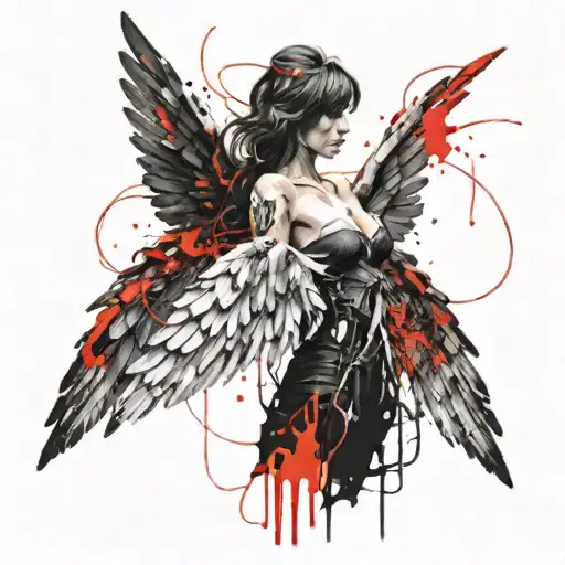 Fallen Angel With Angel Wings