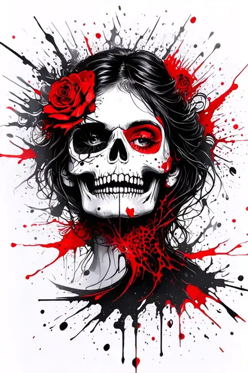 Beautiful Girls Face Morphing Skull