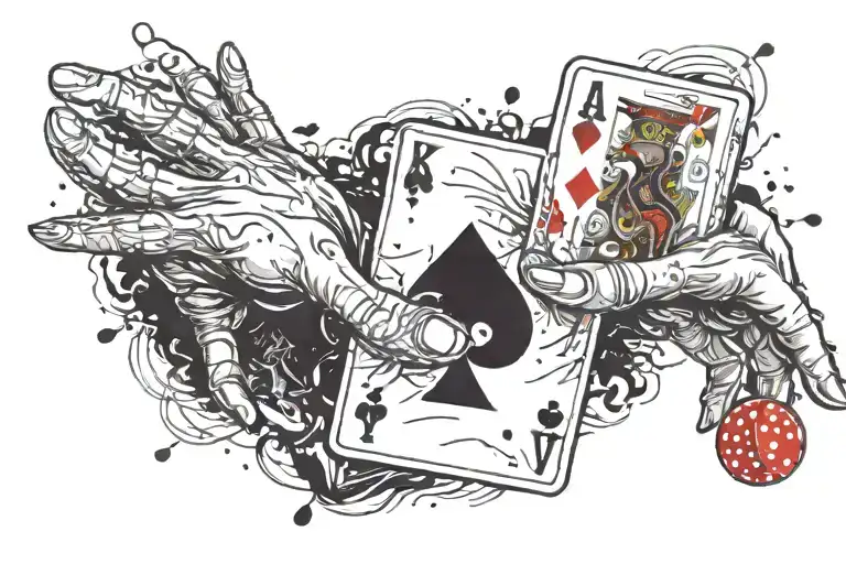 Poker Card With Human Hand Reaching Out Of The Card Like A Portal