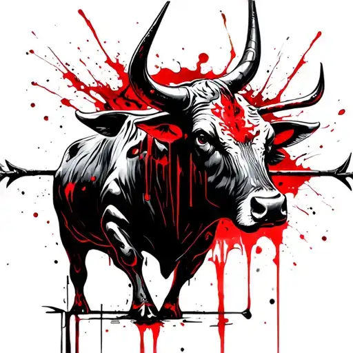 Bull And Poseidon Trident