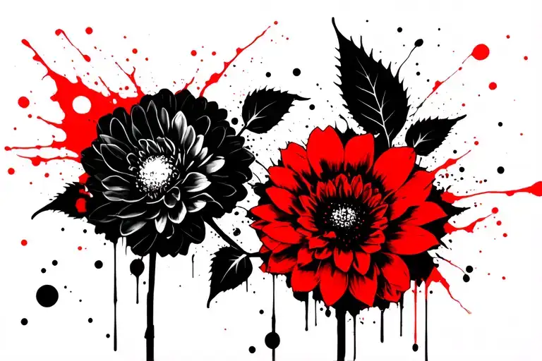 1334 Trash Polka Style Tattoo Black Dahlia