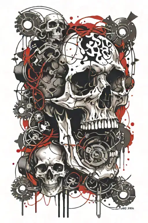 Overthinking Scull With Chained Hart