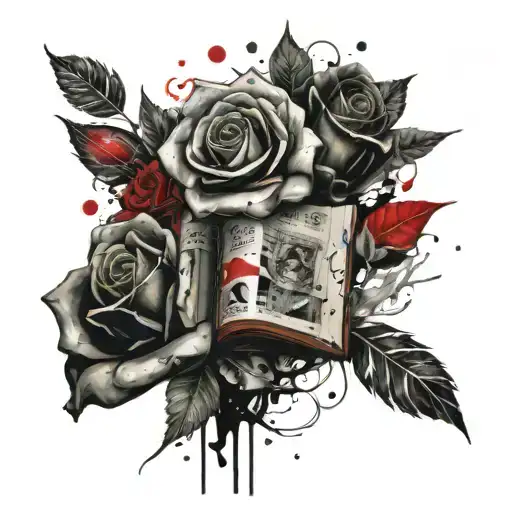 Book And Roses Growing